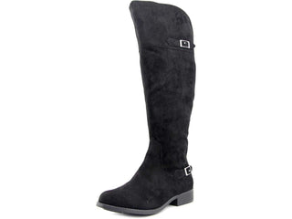Botas de montaria femininas American Rag Adarra Wide Calf pretas tamanho 5,5 M