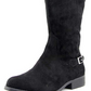 Botas de montaria femininas American Rag Adarra Wide Calf pretas tamanho 5,5 M