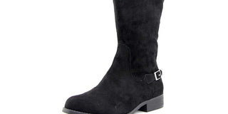 Botas de montaria femininas American Rag Adarra Wide Calf pretas tamanho 5,5 M