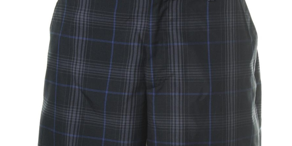 Greg Norman Shorts casuais xadrez masculino com absorção de umidade, chocolate, tamanho 12 M