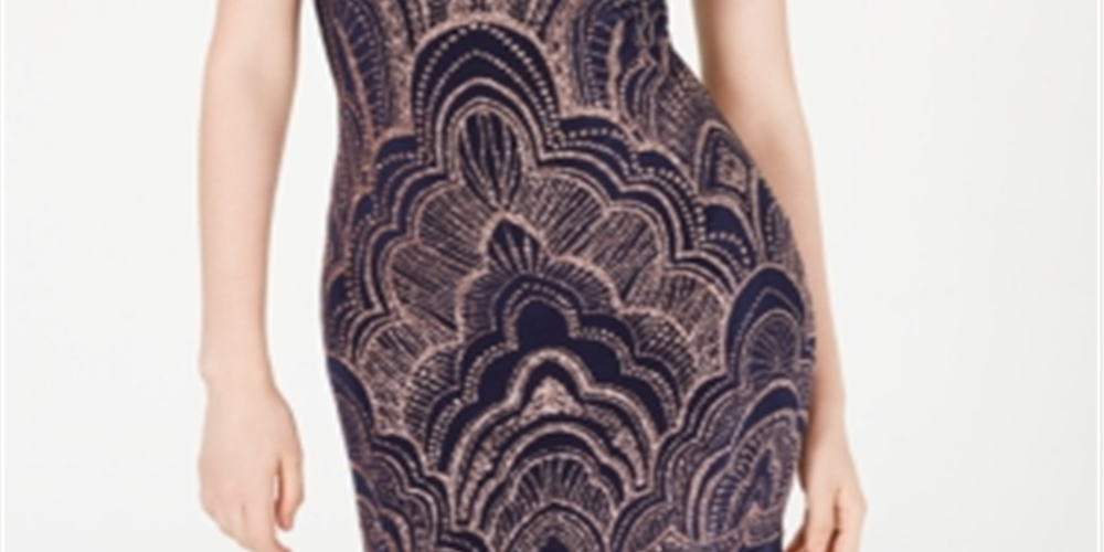 Vestido justo com glitter Jump Junior's azul marinho tamanho médio