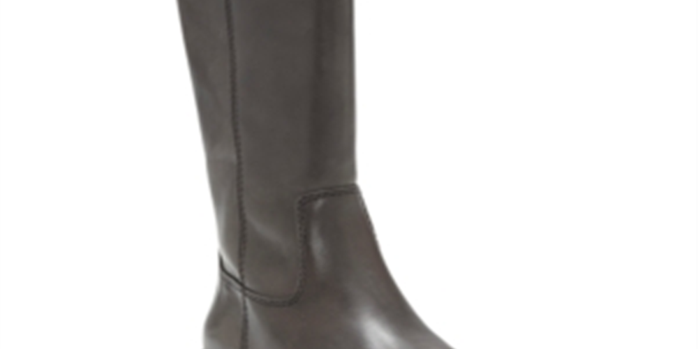 Botas de montaria altas femininas INC International Concepts Fawne Leather, cinza, tamanho 6,5 M