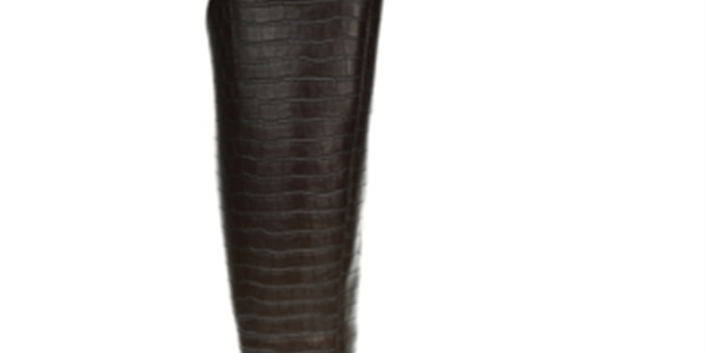 LifeStride Botas femininas de salto alto com zíper e bico redondo antiderrapante, estilo panturrilha larga, marrom, tamanho 9,5