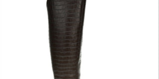 LifeStride Botas femininas de salto alto com zíper e bico redondo antiderrapante, estilo panturrilha larga, marrom, tamanho 9,5