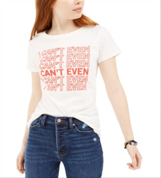 Camiseta estampada Love Tribe Junior's I Can't Even, branca, tamanho grande