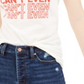 Camiseta estampada Love Tribe Junior's I Can't Even, branca, tamanho grande