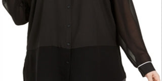 Blusa Calvin Klein Plus Mix Media Feminina Preta Tamanho 2X