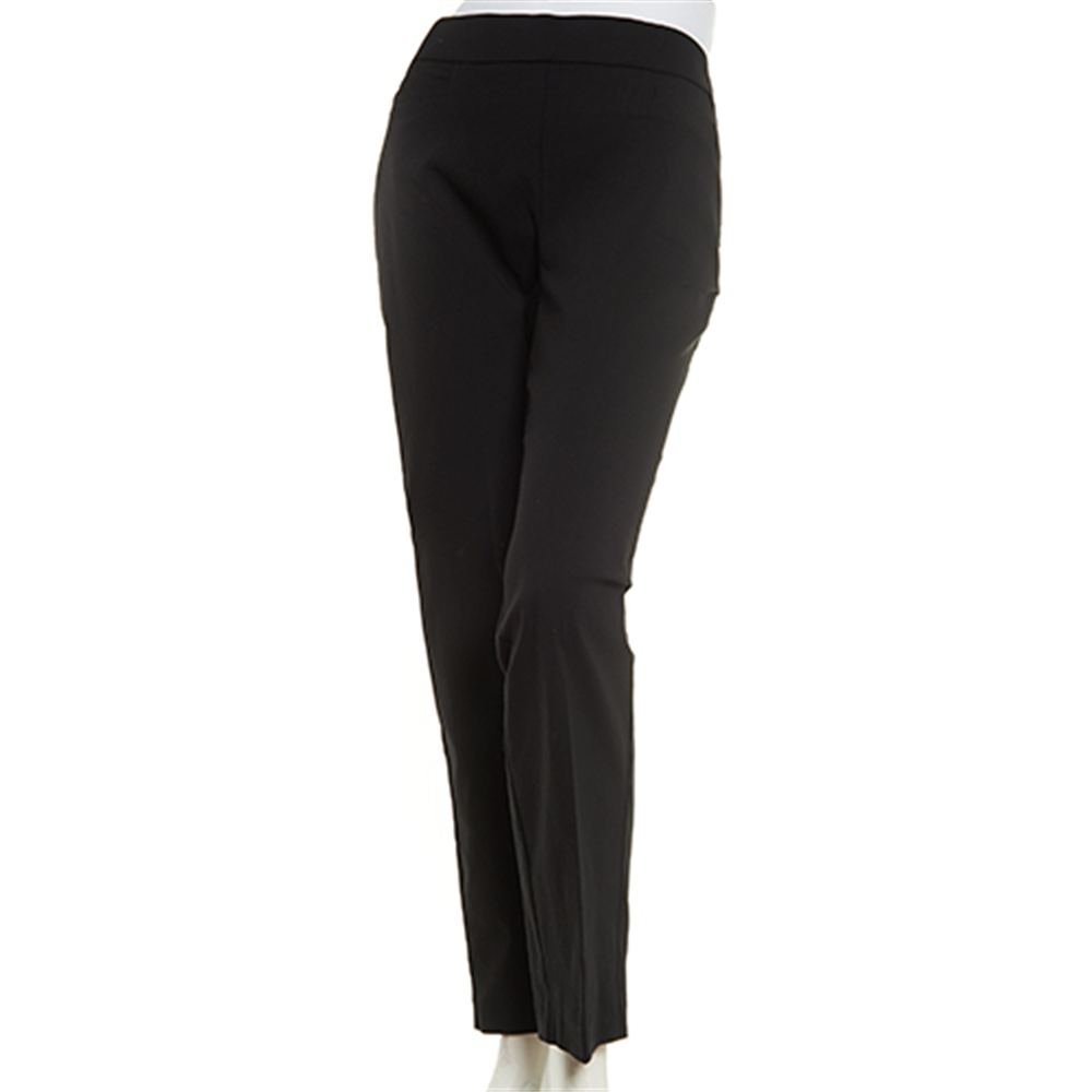 Calça feminina Alfred Dunner Classics Tummy Control com perna reta, branca, tamanho 10P