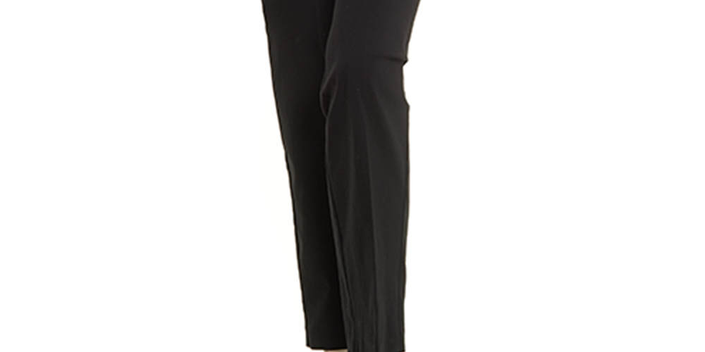 Calça feminina Alfred Dunner Classics Tummy Control com perna reta, branca, tamanho 10P