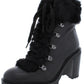Botas femininas Guss Galway de couro com pelo sintético, pretas, tamanho 6 M