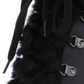 Botas femininas Guss Galway de couro com pelo sintético, pretas, tamanho 6 M