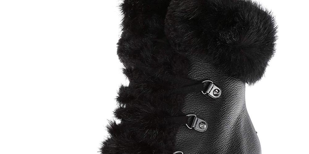 Botas de combate femininas Guss Galway de couro com bico redondo e tornozelo, pretas, tamanho 7,5