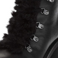 Botas de combate femininas Guss Galway de couro com bico redondo e tornozelo, pretas, tamanho 7,5