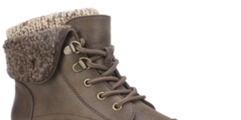 Botas femininas White Mountain com cadarço, bico redondo e salto bloco, ajustáveis, com punho felpudo, tamanho 8 M