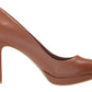 Calvin Klein Russet Premda Nappa Heels Feminino - Marrom Tamanho 8 M