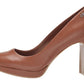 Calvin Klein Russet Premda Nappa Heels Feminino - Marrom Tamanho 8 M