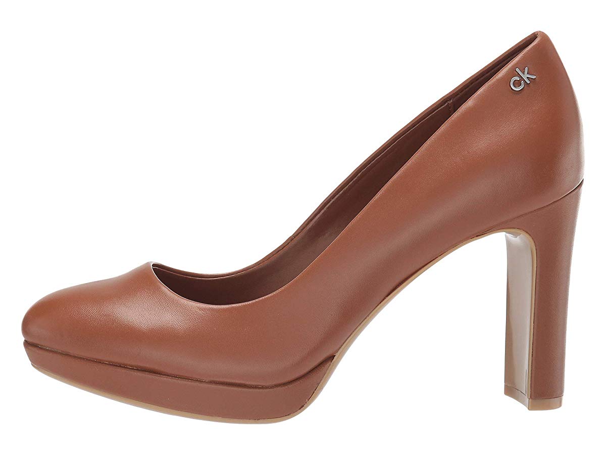 Calvin Klein Russet Premda Nappa Heels Feminino - Marrom Tamanho 8 M