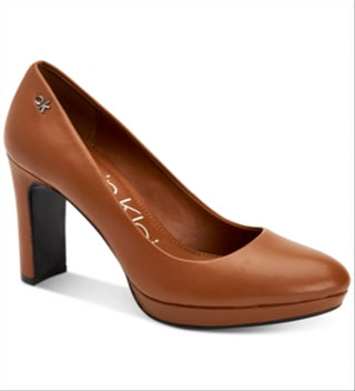 Calvin Klein Russet Premda Nappa Heels Feminino - Marrom Tamanho 8 M
