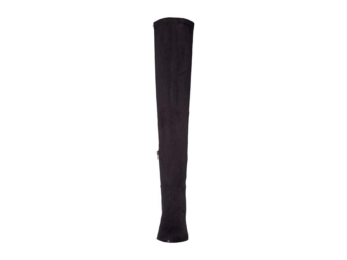 Botas femininas Steve Madden Jacey acima do joelho em couro sintético, pretas, tamanho 9 M