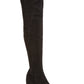 Botas femininas Steve Madden Jacey acima do joelho em couro sintético, pretas, tamanho 9 M