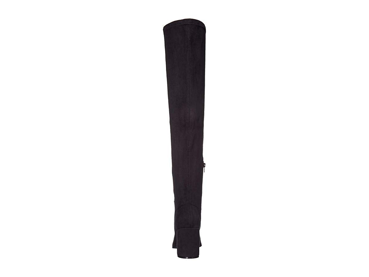 Botas femininas Steve Madden Jacey acima do joelho em couro sintético, pretas, tamanho 9 M