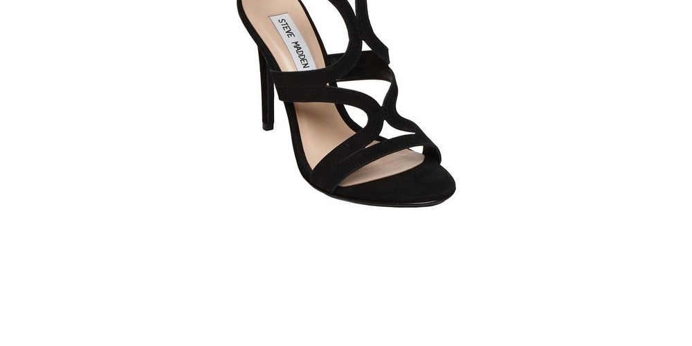 Steve Madden Sidney Leather Sapatos Casuais Femininos Abertos na Ponta Pretos Tamanho 8 M
