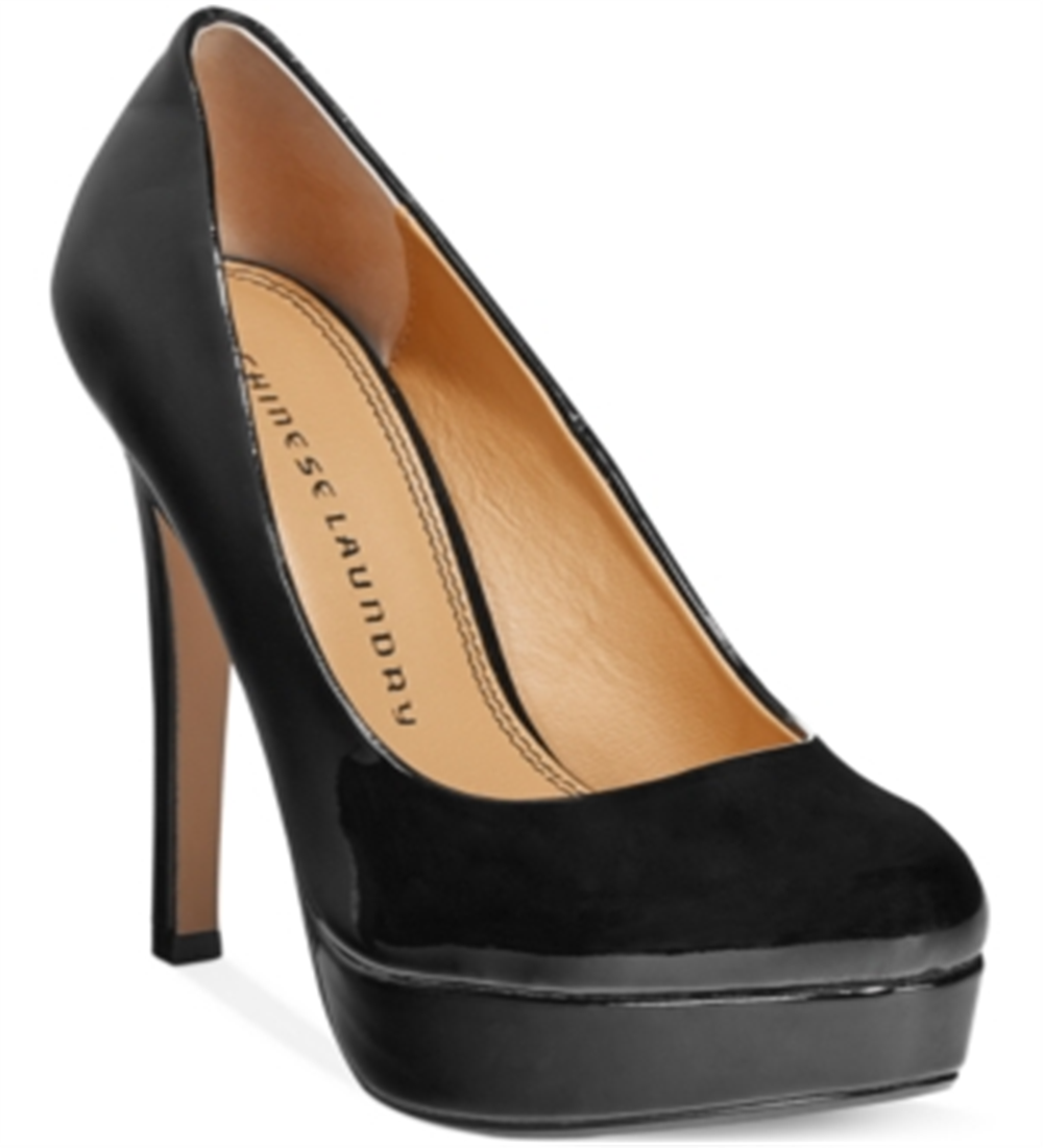 Sapatos plataforma Wonder femininos Chinese Laundry, pretos, tamanho 5,5 m