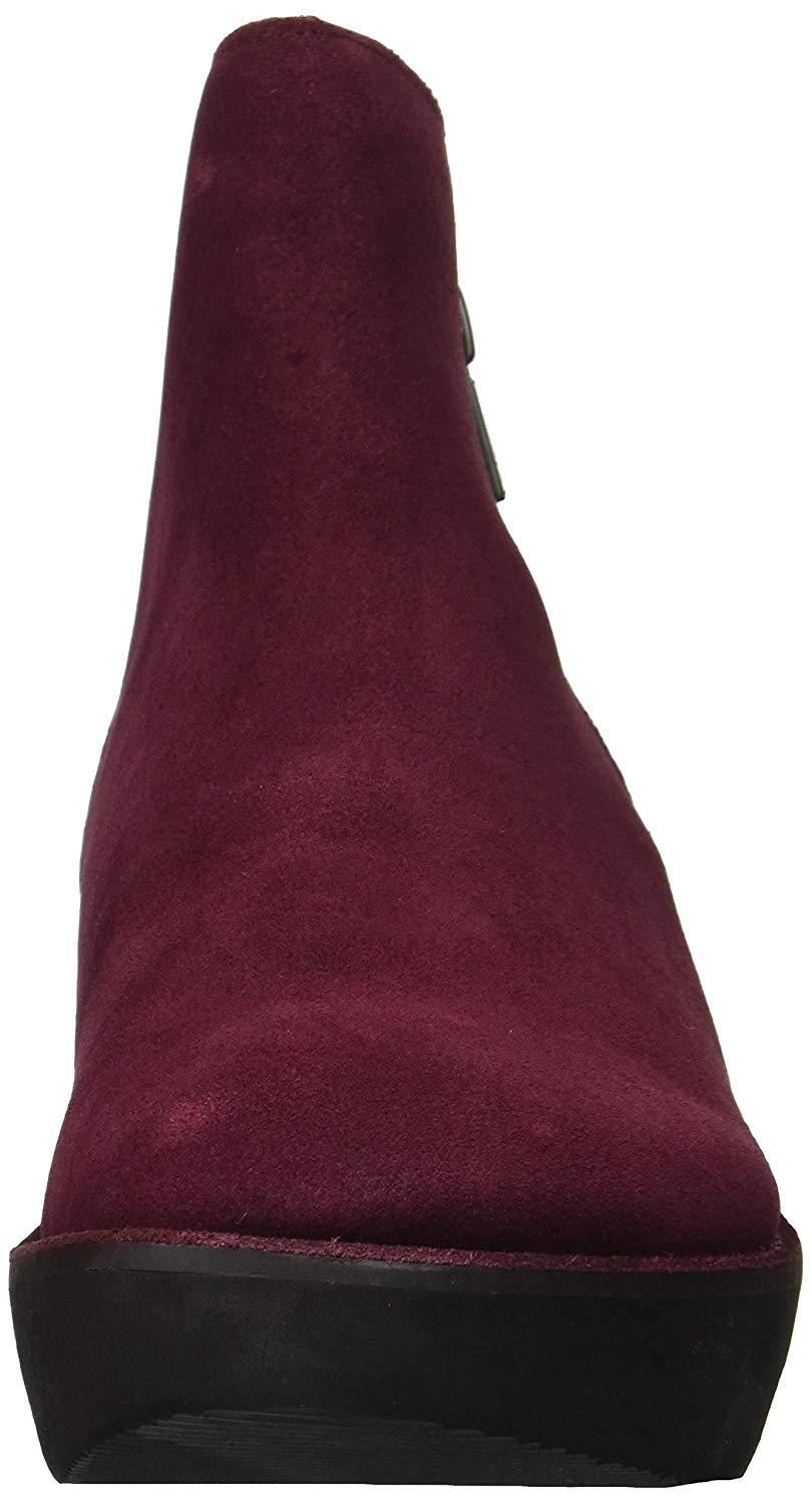 Botas femininas Kenneth Cole Reaction Prime com bico fechado e cano curto, cor vinho, tamanho 5,5 M