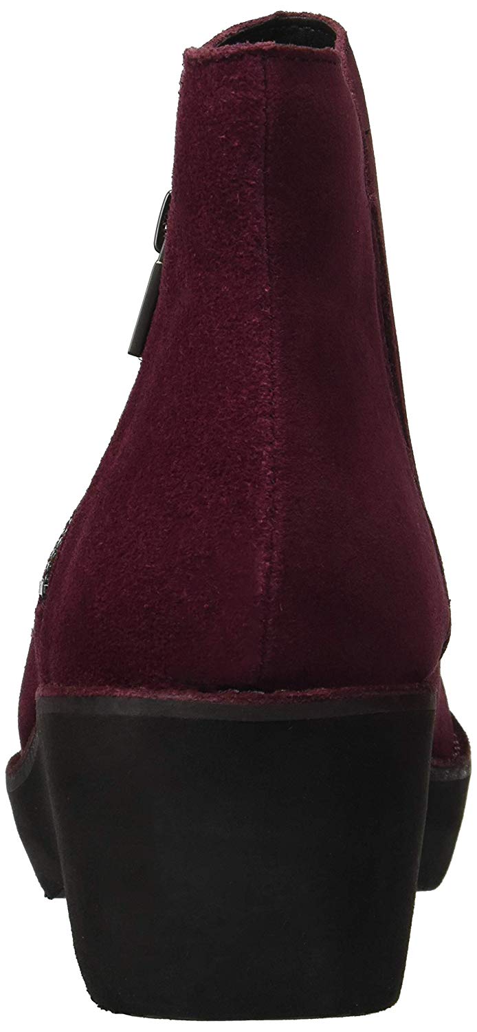 Botas femininas Kenneth Cole Reaction Prime com bico fechado e cano curto, cor vinho, tamanho 5,5 M