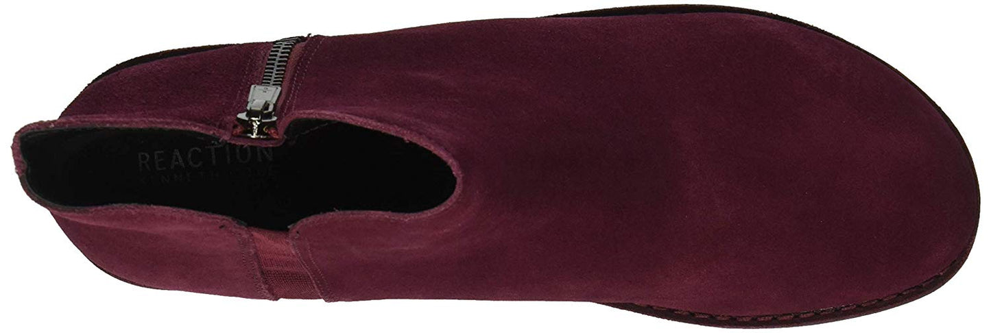 Botas femininas Kenneth Cole Reaction Prime com bico fechado e cano curto, cor vinho, tamanho 5,5 M