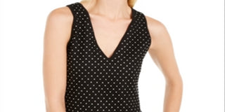 Suéter feminino sem mangas com strass e decote em V, preto, tamanho extrapequeno, da INC International Concepts
