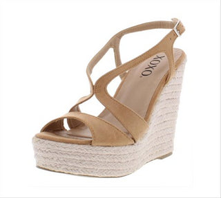 Sandálias femininas XOXO Sabeen de camurça sintética, alpargatas, tamanho 9,5 m, areia