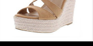 Sandálias femininas XOXO Sabeen de camurça sintética, alpargatas, tamanho 9,5 m, areia