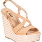 Sandálias femininas XOXO Sabeen com bico aberto, casuais, tamanho 9M, areia