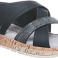 Sandália feminina Bearpaw Shelli com tiras, preta, tamanho 11 M