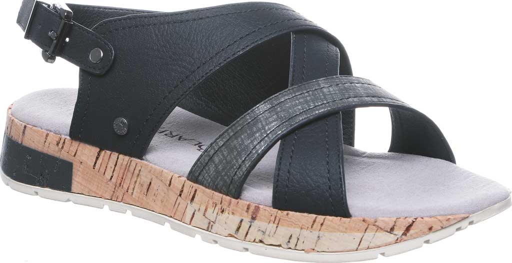 Sandália feminina Bearpaw Shelli com tiras, preta, tamanho 11 M