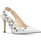Nine West Sapatos Femininos Tatin Couro Slingback Branco Tamanho 8,5 M