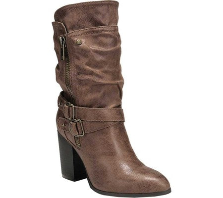 Bota feminina Carlos by Carlos Santana Paisley de cano médio, marrom, tamanho 10 M