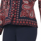 Blusa feminina Tommy Hilfiger com estampa Paisley e botões, branca, tamanho P