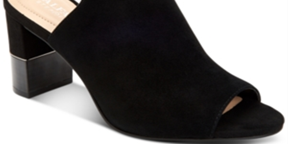 Sandália Alfani Feminina Floriss Camurça Peep Toe Casual com Tira no Tornozelo Preta Tamanho 8 M