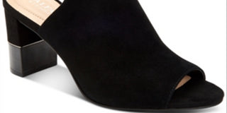 Sandália Alfani Feminina Floriss Camurça Peep Toe Casual com Tira no Tornozelo Preta Tamanho 8 M
