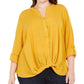 Camisa Inc Plus Twist-Front Verde Tamanho 2X