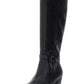 Giani Bernini Rozario Botas Femininas de Couro Fechadas Acima do Joelho, Pretas, Tamanho 8 M