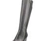 Giani Bernini Rozario Botas Femininas de Couro Fechadas Acima do Joelho, Pretas, Tamanho 8 M