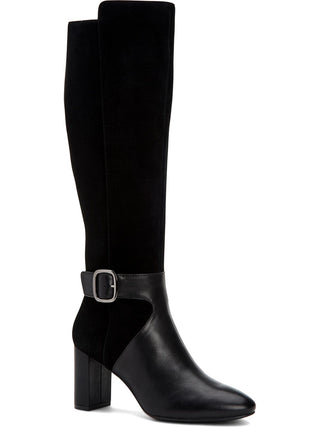 Botas de montaria altas Alfani Nelsonn de camurça sintética femininas, pretas, tamanho 7 M