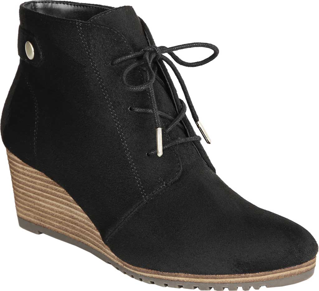 Bota feminina Dr. Scholl's Conquer Wedge preta, tamanho 8 M