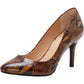 INC Feminino Snakeskin Comfort Zitah Bico Fino Stiletto Slip-on Sapatos Marrom Tamanho 6 M