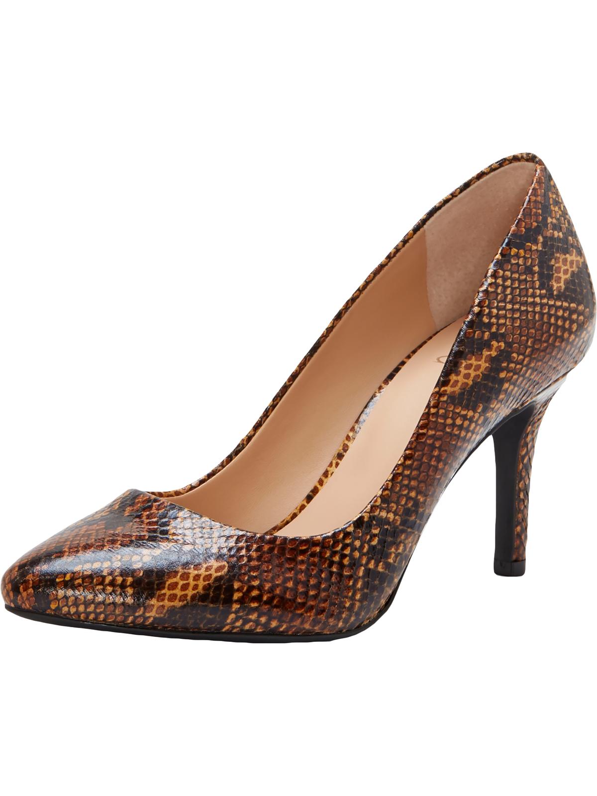 INC Feminino Snakeskin Comfort Zitah Bico Fino Stiletto Slip-on Sapatos Marrom Tamanho 6 M