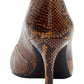 INC Feminino Snakeskin Comfort Zitah Bico Fino Stiletto Slip-on Sapatos Marrom Tamanho 6 M