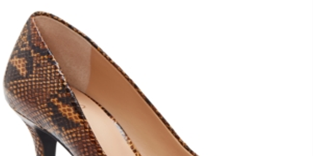 INC Feminino Snakeskin Comfort Zitah Bico Fino Stiletto Slip-on Sapatos Marrom Tamanho 6 M